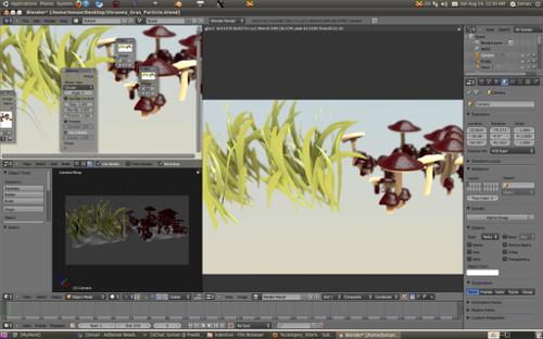 Cartoon forest grass and mushrooms  preview image